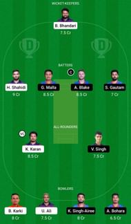 Dream11 Team for Far West United vs Kathmandu Knights - Nepal T20 2022-23.
